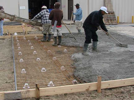 Mesh-Ups being installed for concrete heated driveway and parking area.